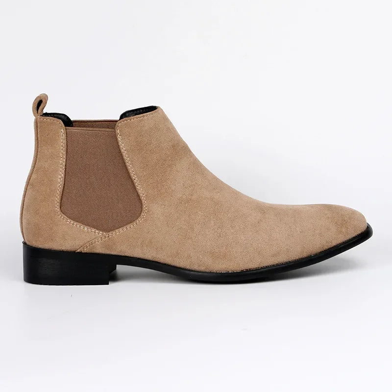 VeroToe | Heren Chelsea-laarzen Puntige neus Slip-on leren enkellaarzen Casual geklede schoenen