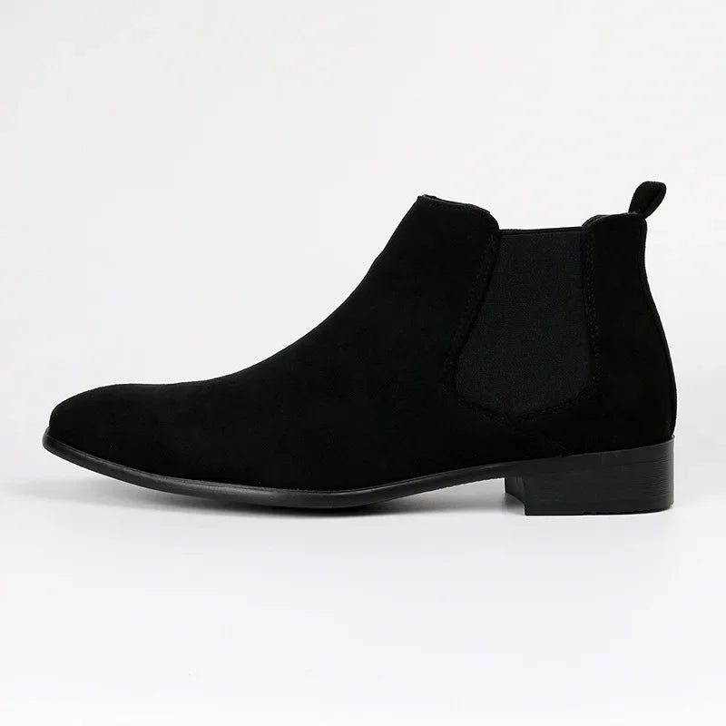 VeroToe | Heren Chelsea-laarzen Puntige neus Slip-on leren enkellaarzen Casual geklede schoenen
