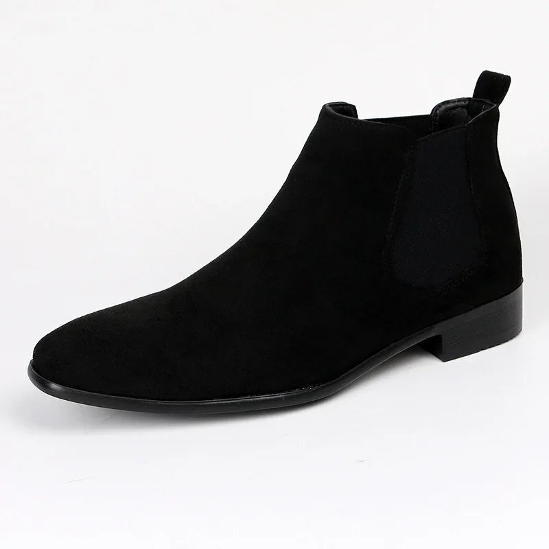 VeroToe | Heren Chelsea-laarzen Puntige neus Slip-on leren enkellaarzen Casual geklede schoenen