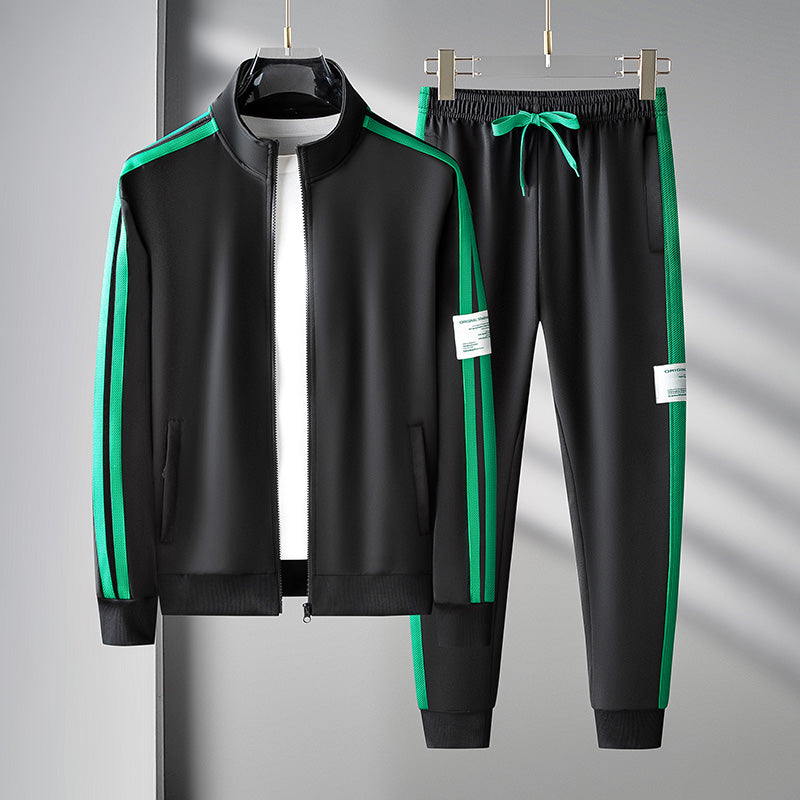 Cendric | Sportieve trainingspak set voor heren – Gestreepte casual joggingtop en broek – Streetwear Activewear