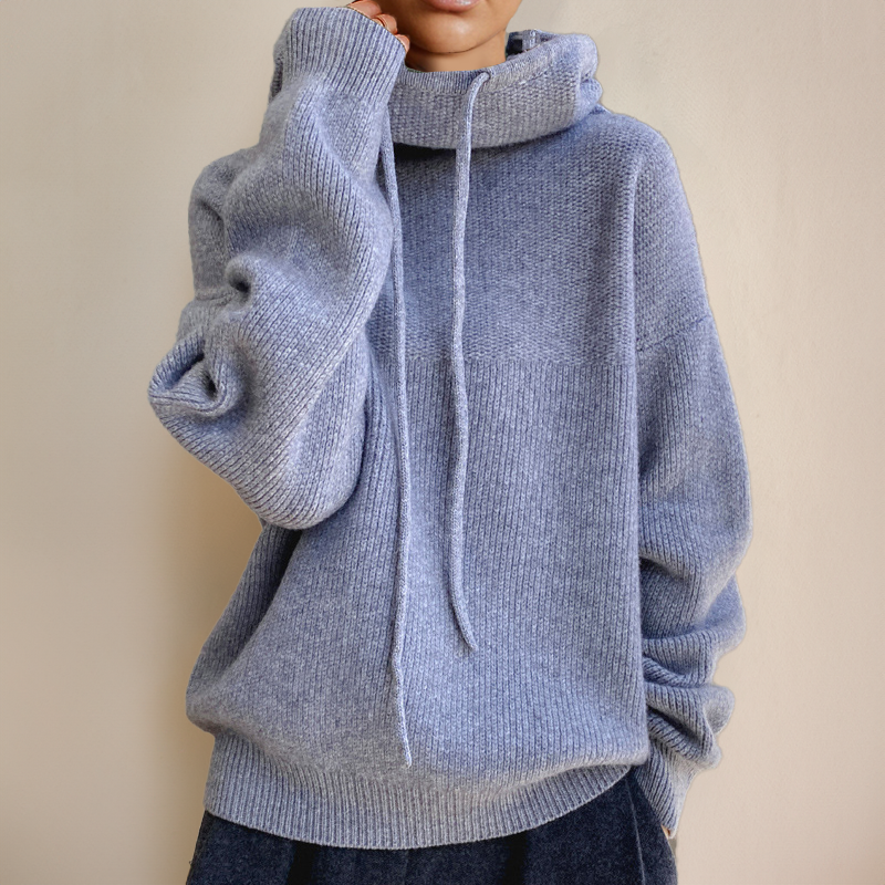 Rysella | Comfortabele gebreide hoodie voor dames, casual trui, zacht warm breisel, voor dagelijks gebruik