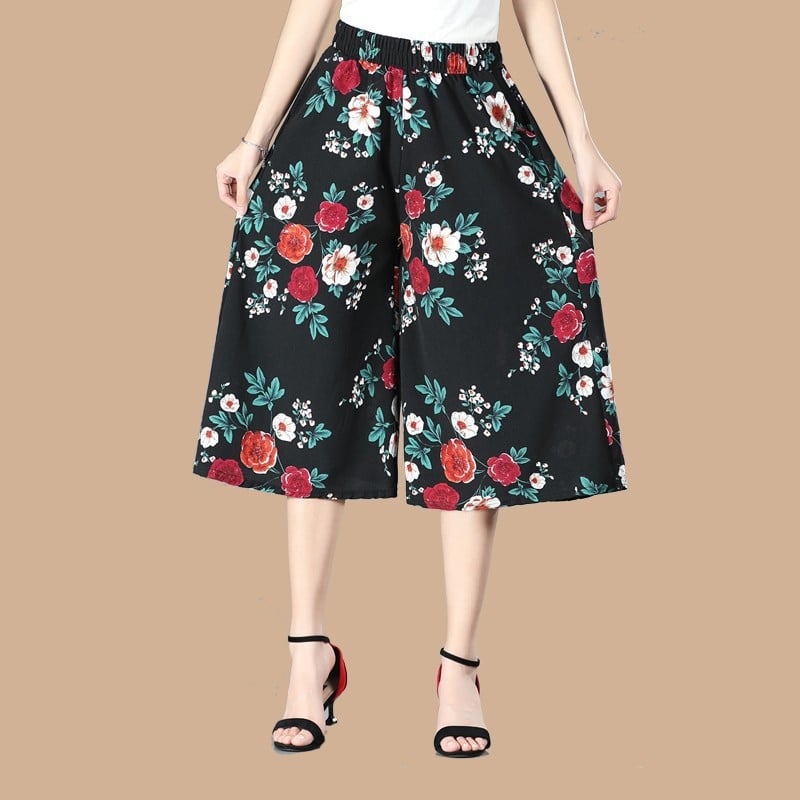 Wieslawa | Damesbroek met hoge taille en wijde pijpen van chiffon - Vloeiende lichtgewicht broek