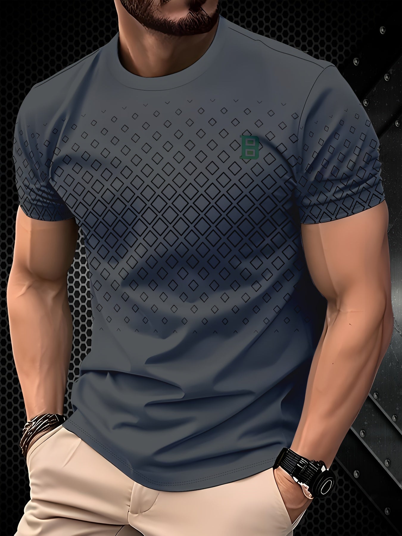 Ydran | Heren T-shirt met ronde hals - Stretch gebreide stof, zacht polyester
