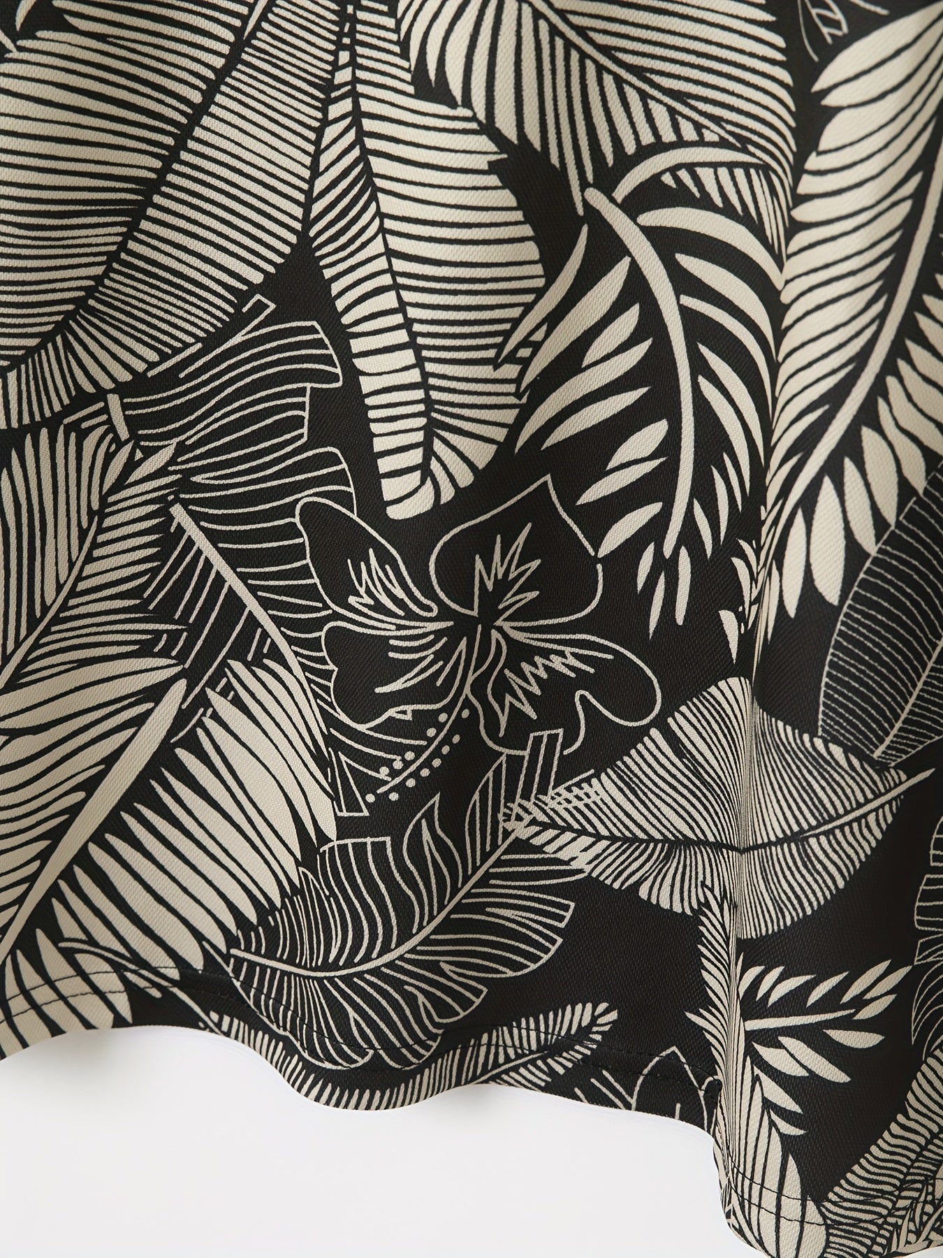 Virgil | Herenpoloshirt met tropische bladerenprint - korte mouwen, regular fit