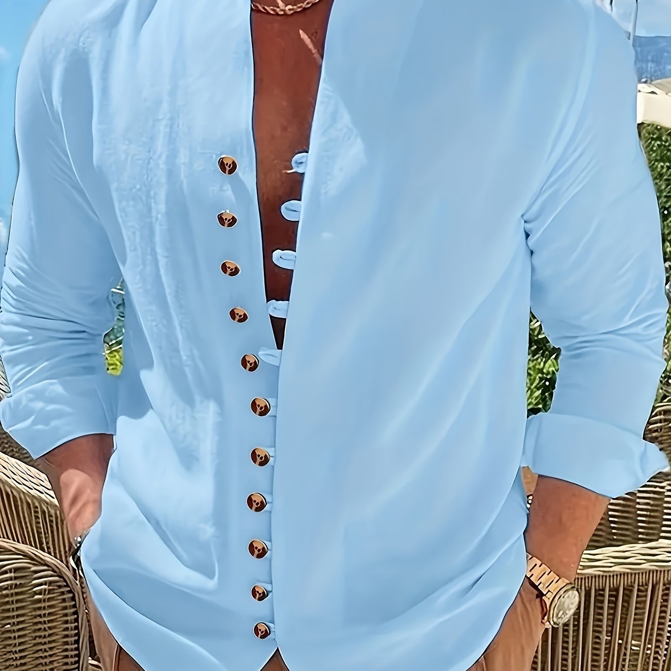 Ziven | Retro Casual Lange Mouwen Overhemd van Heren met Contrastkleurige Knopen