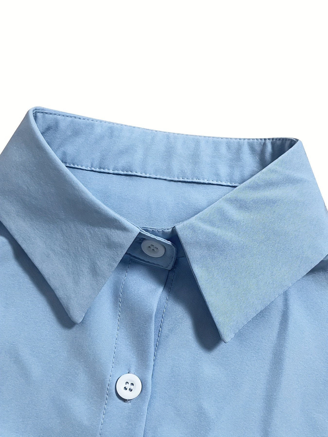 Kariel | Knoopjurk Blouse - Lange Mouwen, Kraag, Effen Werkshirt voor Kantoor & Casual Outfits