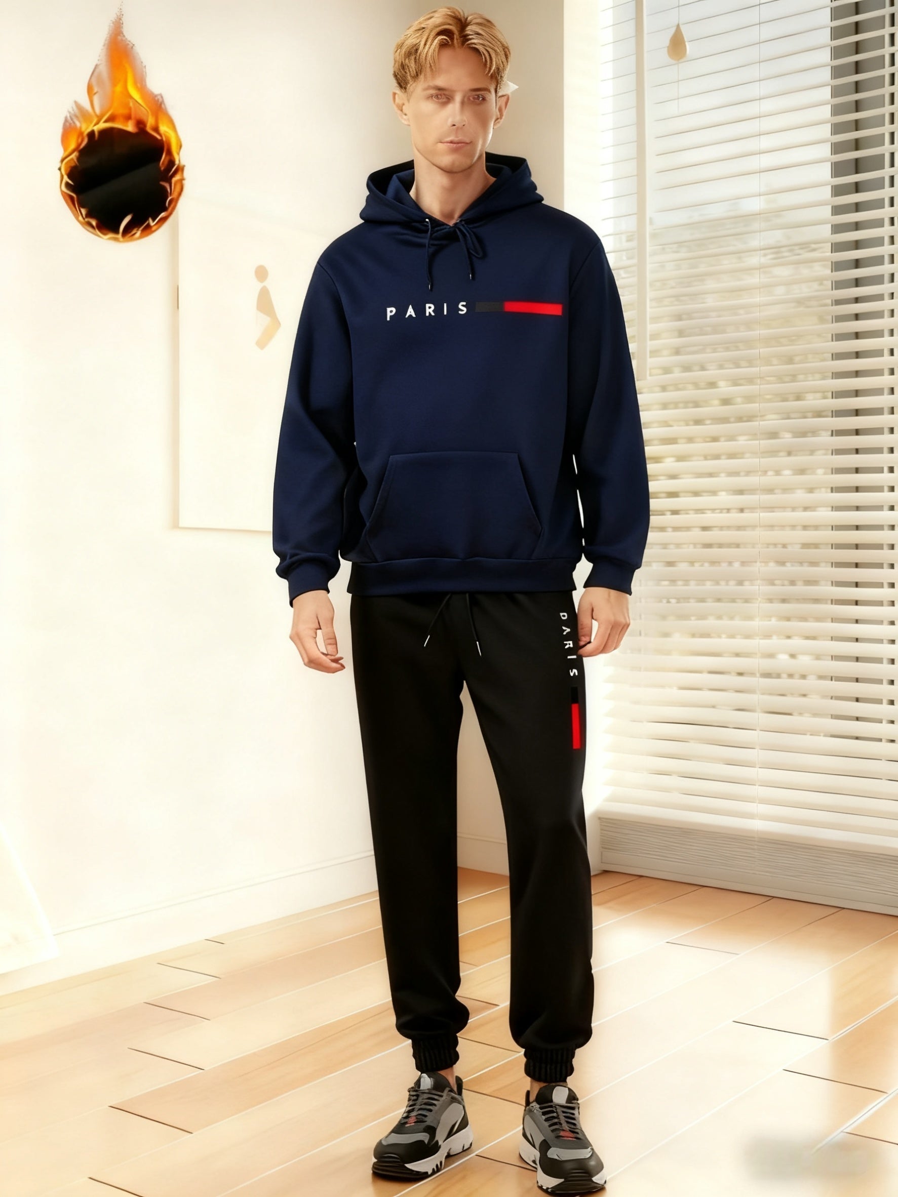 Brice | Heren 2-delige hoodie & joggingbroek set – Casual sportkleding, joggingoutfit van stretchstof