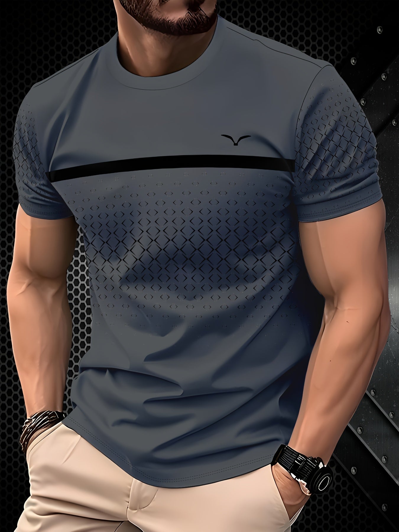 Xerxes | Polyester T-shirt voor heren - comfortabele regular fit, minimalistische print