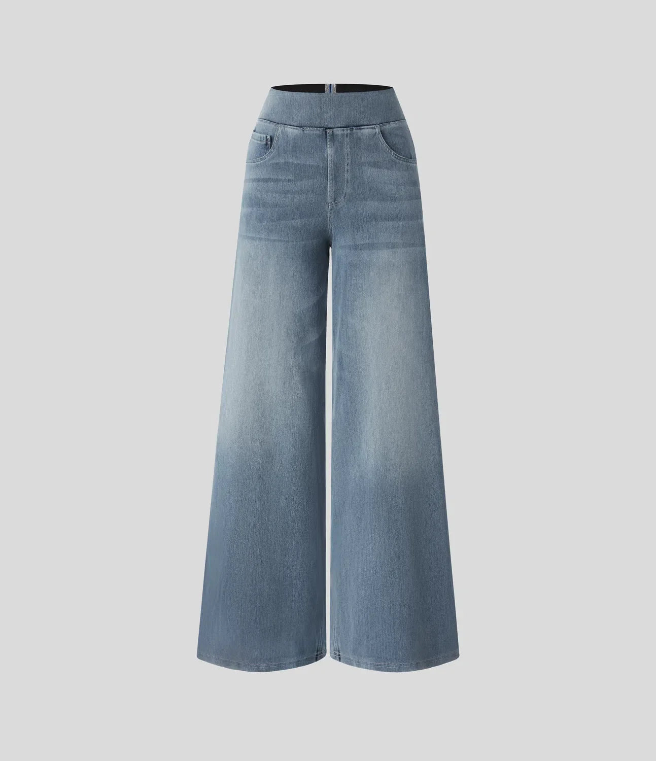 Riona | Broek met hoge taille en elastische wijde pijpen voor dames - Trendy, casual denim