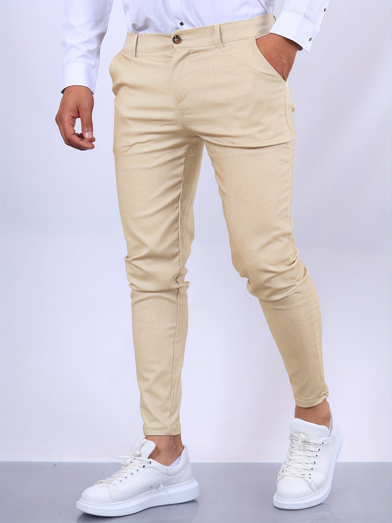 Orvalis | Heren slim fit maatwerk broek met enkellengte – Elegante formele zakelijke casual broek