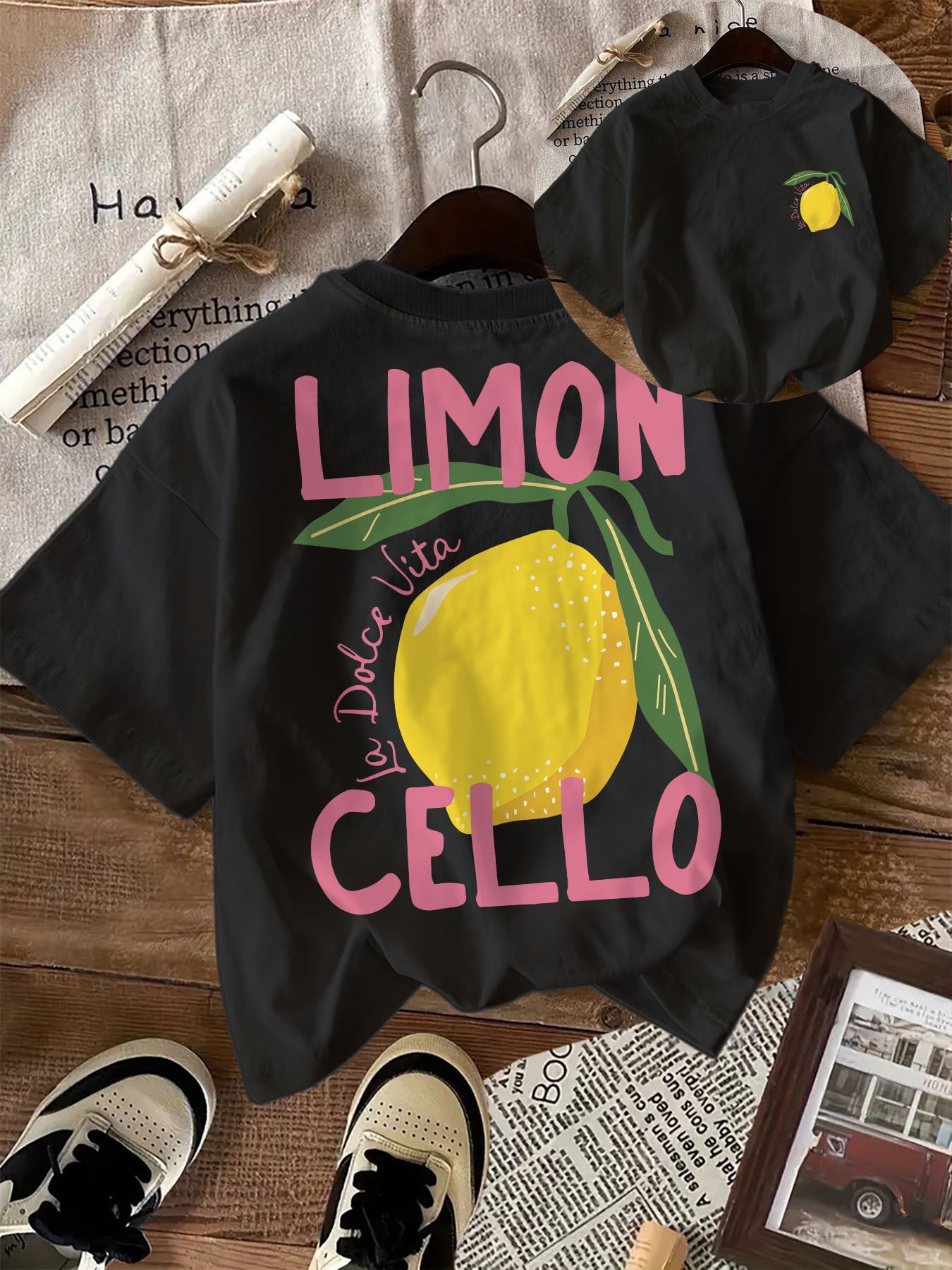 Cielle | Dames-T-shirt met grafische print Citroen - Casual Korte Mouw Top met Crew Hals