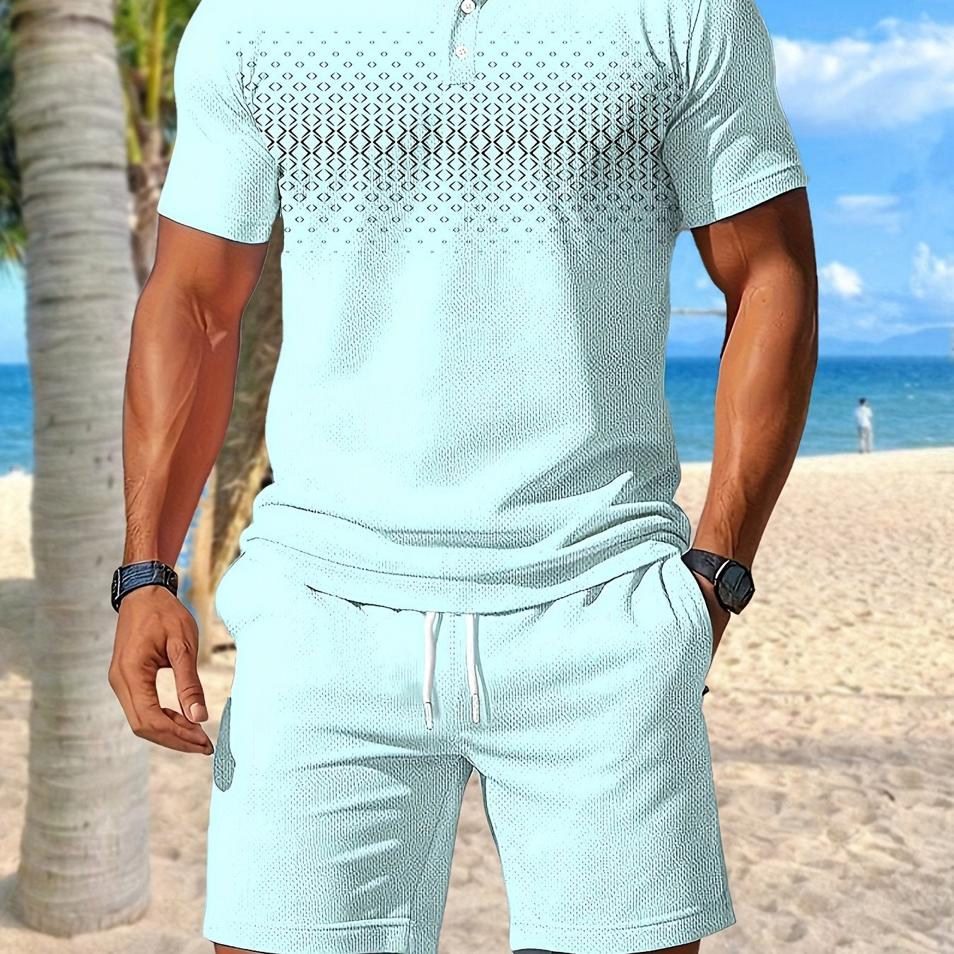 Baylor | Herenset 2-delig zomersportief - poloshirt & koordshort met zakken