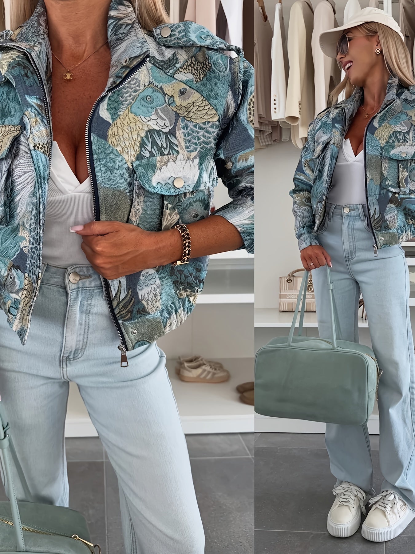 Malva | Geborduurd bloemenjasje voor dames – Elegante, hoogwaardige lente- en herfstjas met kraag