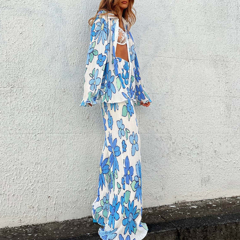 Calyssa | Kleurrijke bloemen 2-delige set voor dames - Top & Broek met bloemenprint