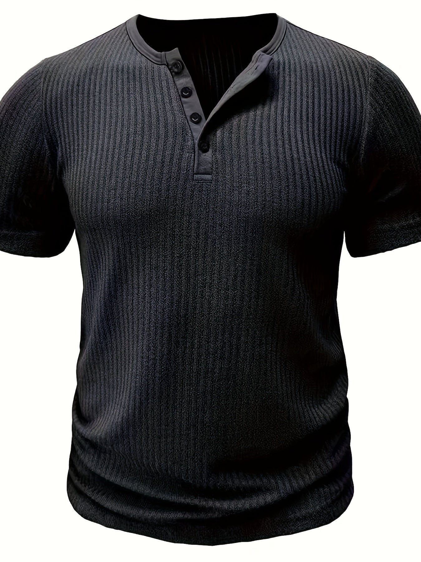 Ralith | Gestreept Henley T-shirt voor heren - Korte mouwen, ademend, casual & stijlvol