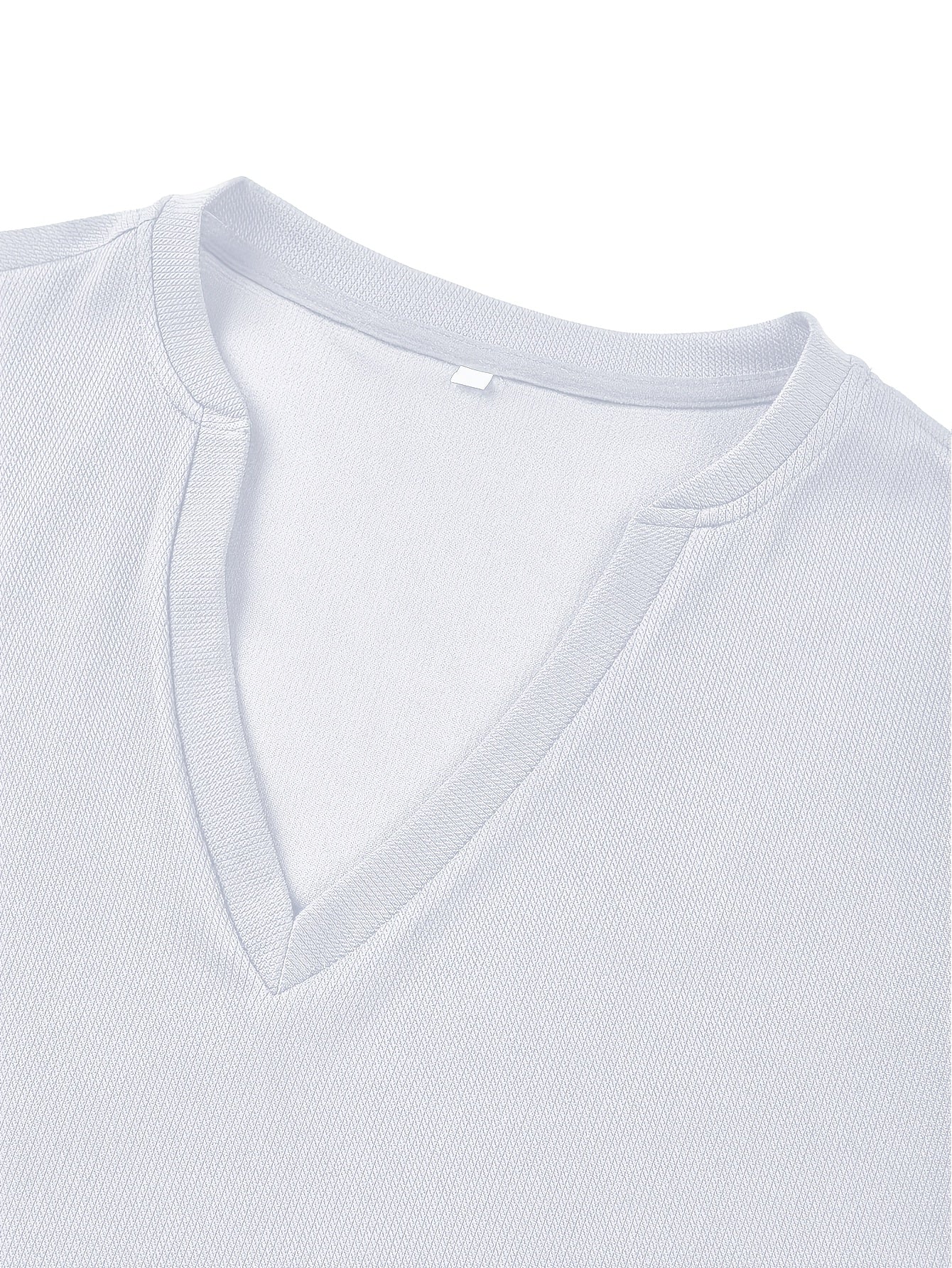 Arnhold | Heren-T-shirt met getextureerd diepe V-hals - Korte mouwen, slanke pasvorm, vrijetijdskleding