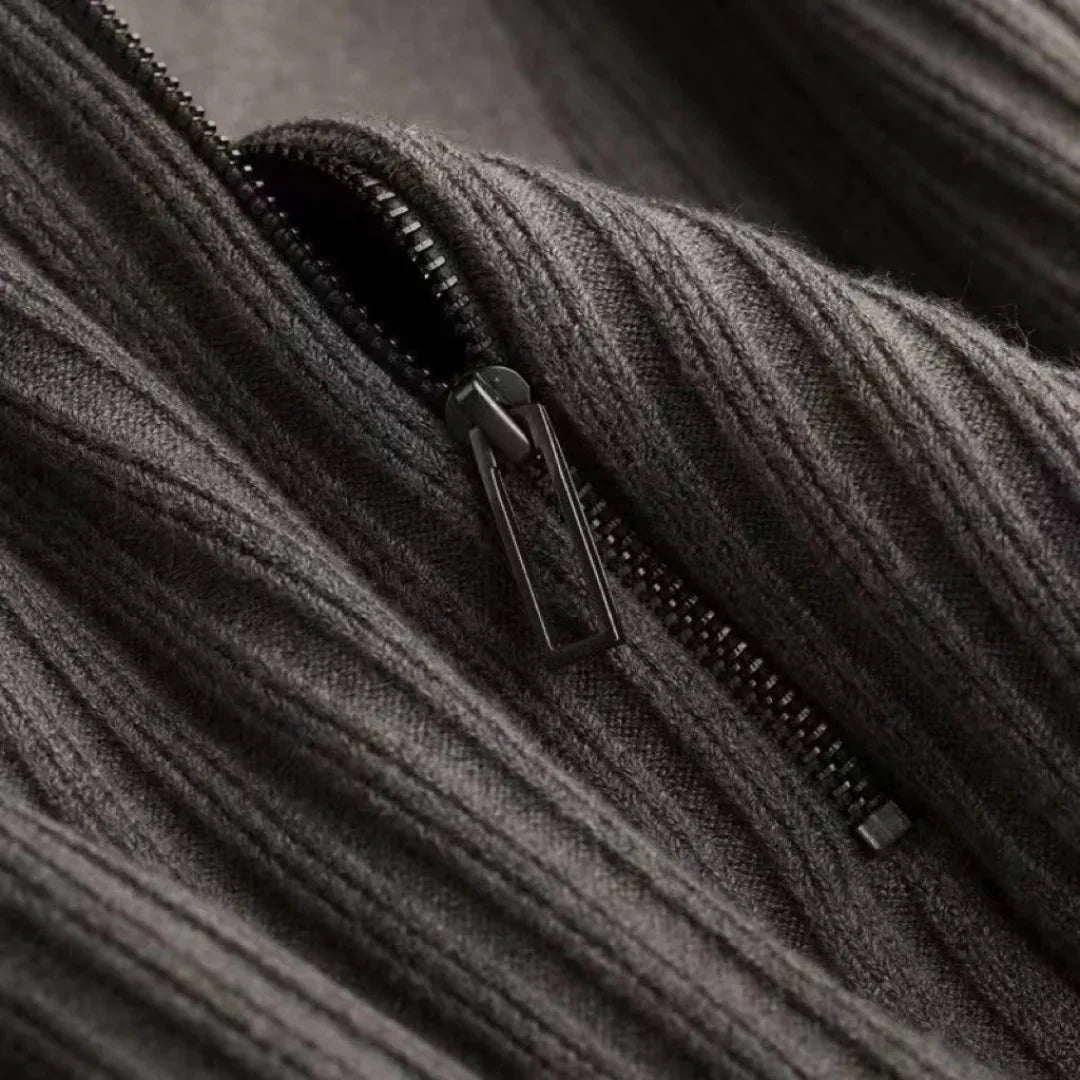Brylor | Slim-Fit trui met ritssluiting voor heren - Lichtgewicht gebreid, ronde hals, casual pull-over