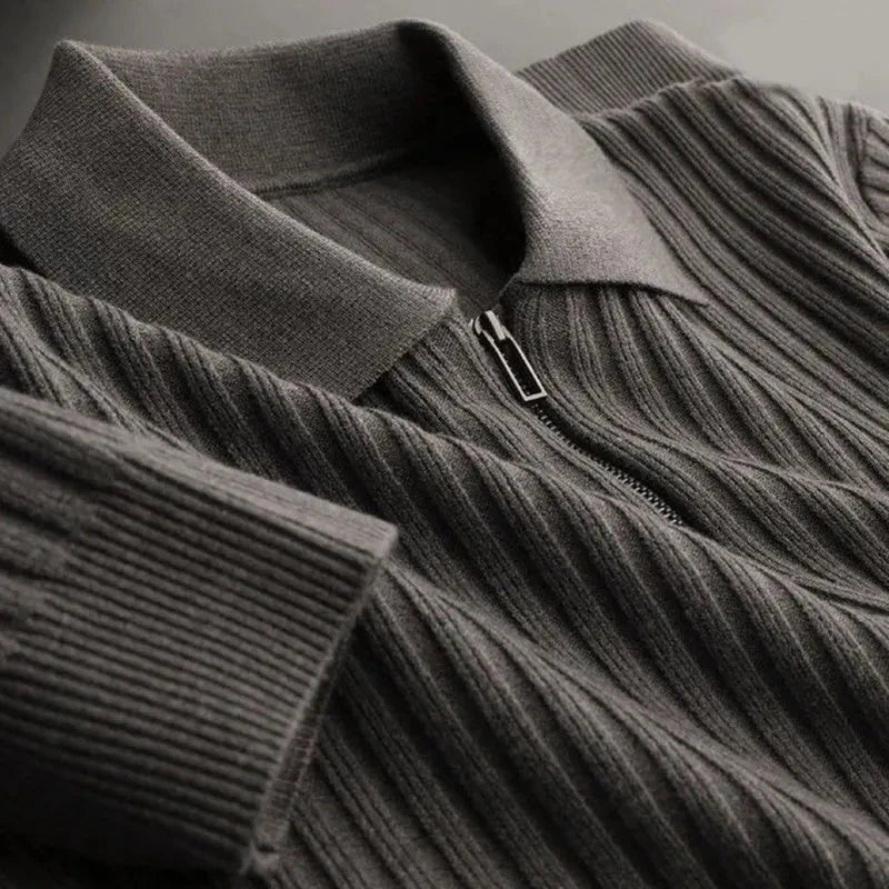 Brylor | Slim-Fit trui met ritssluiting voor heren - Lichtgewicht gebreid, ronde hals, casual pull-over