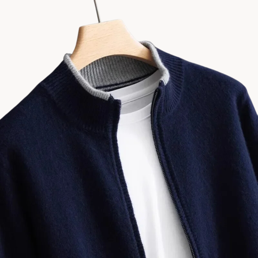 Sylvarn | Merinowollen trui met ritssluiting voor heren – zacht, warm, lichtgewicht, casual en stijlvol