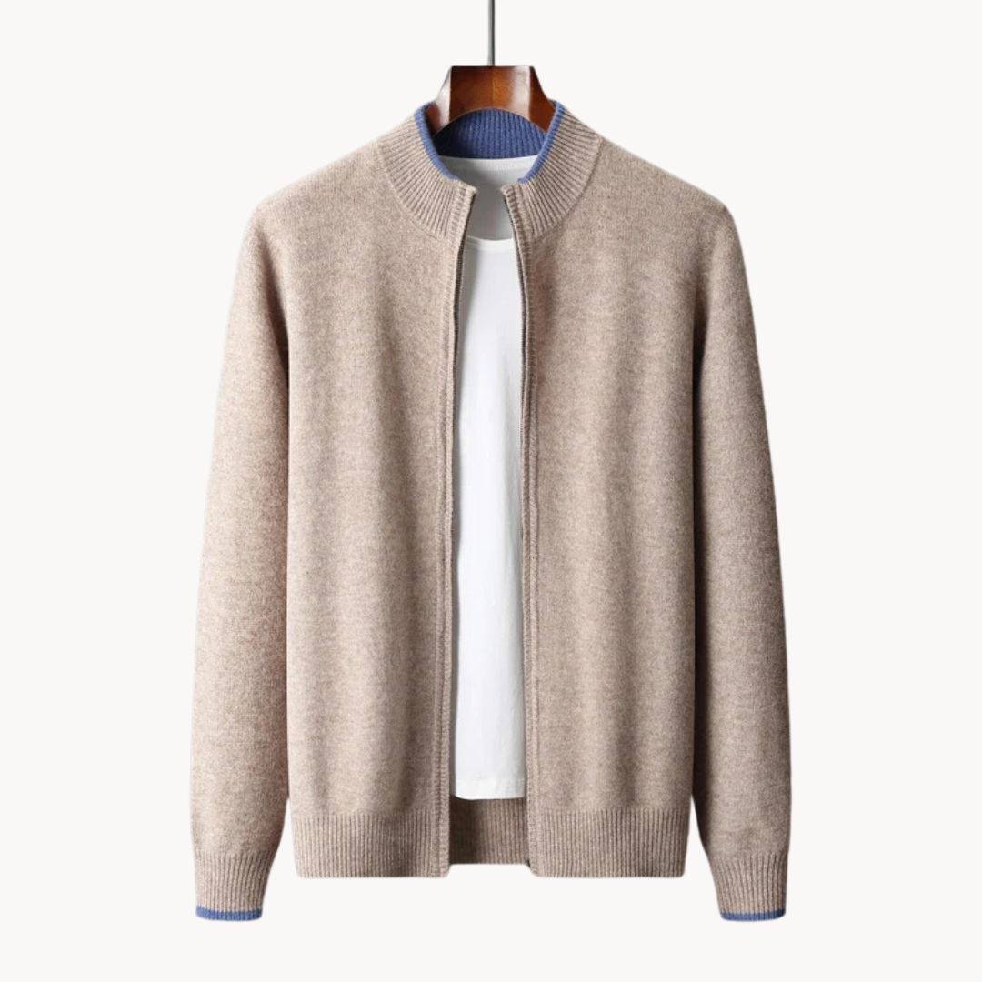 Sylvarn | Merinowollen trui met ritssluiting voor heren – zacht, warm, lichtgewicht, casual en stijlvol