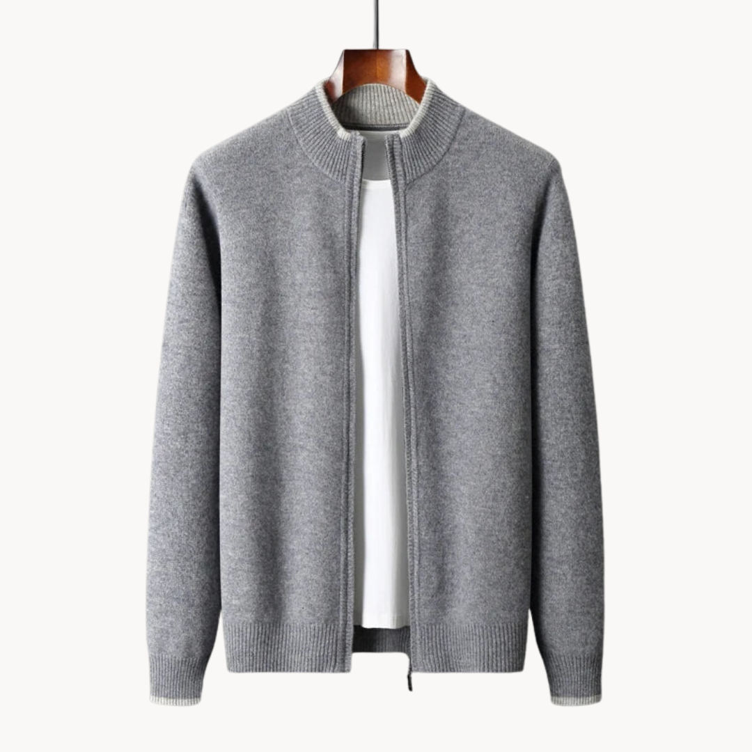 Sylvarn | Merinowollen trui met ritssluiting voor heren – zacht, warm, lichtgewicht, casual en stijlvol