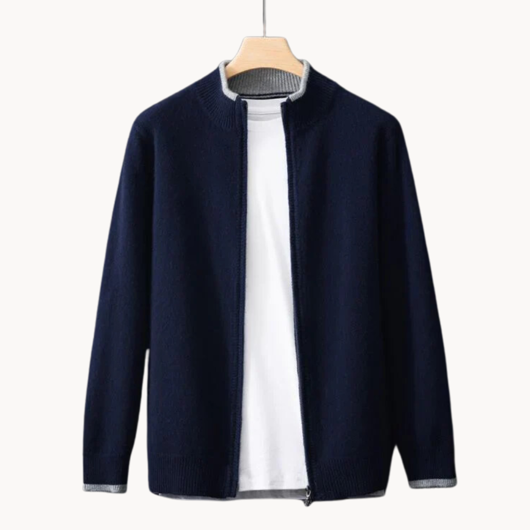 Sylvarn | Merinowollen trui met ritssluiting voor heren – zacht, warm, lichtgewicht, casual en stijlvol