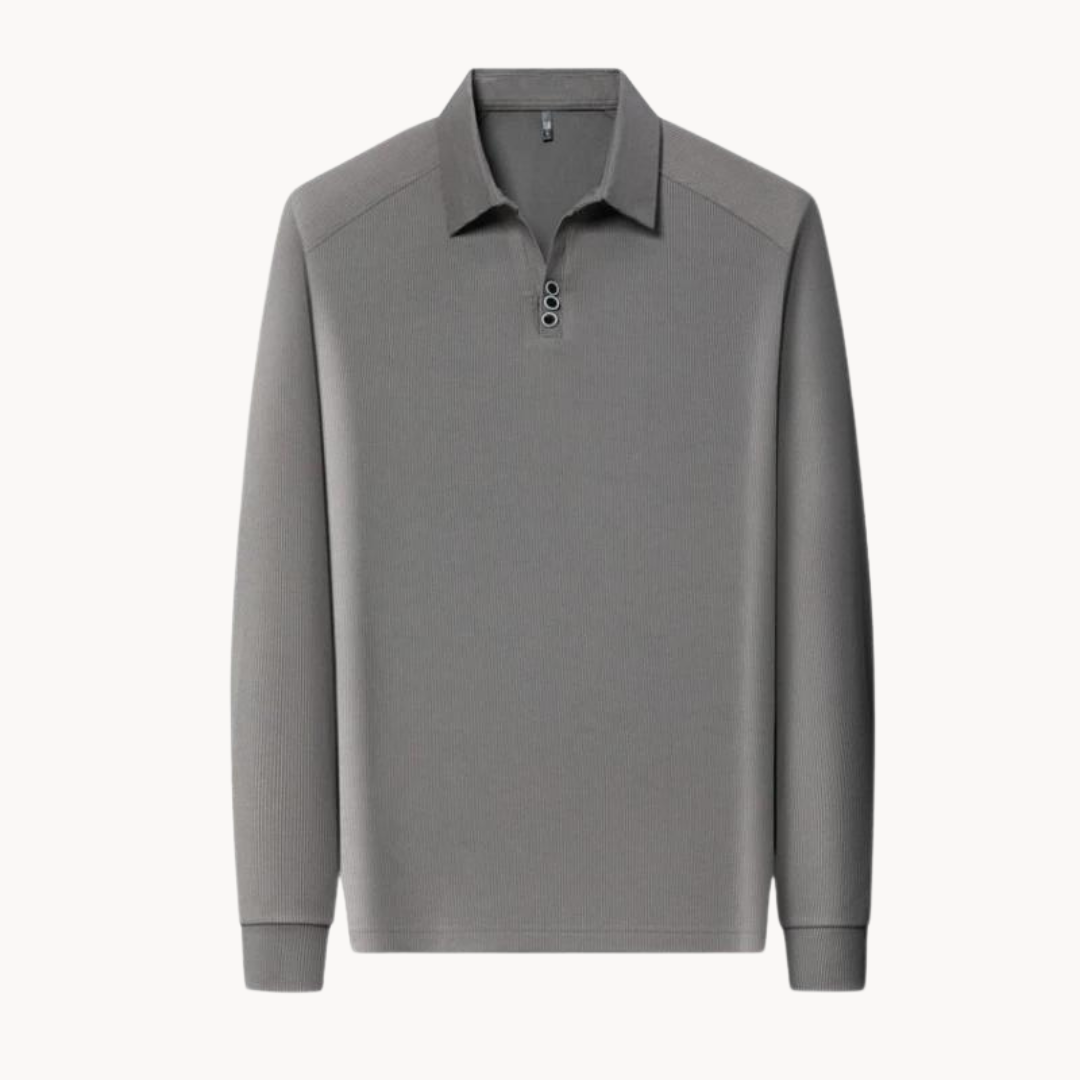 Brevan | Klassiek herenpoloshirt met lange mouwen - Zachte katoenmix, getailleerde pasvorm, casual top met kraagje