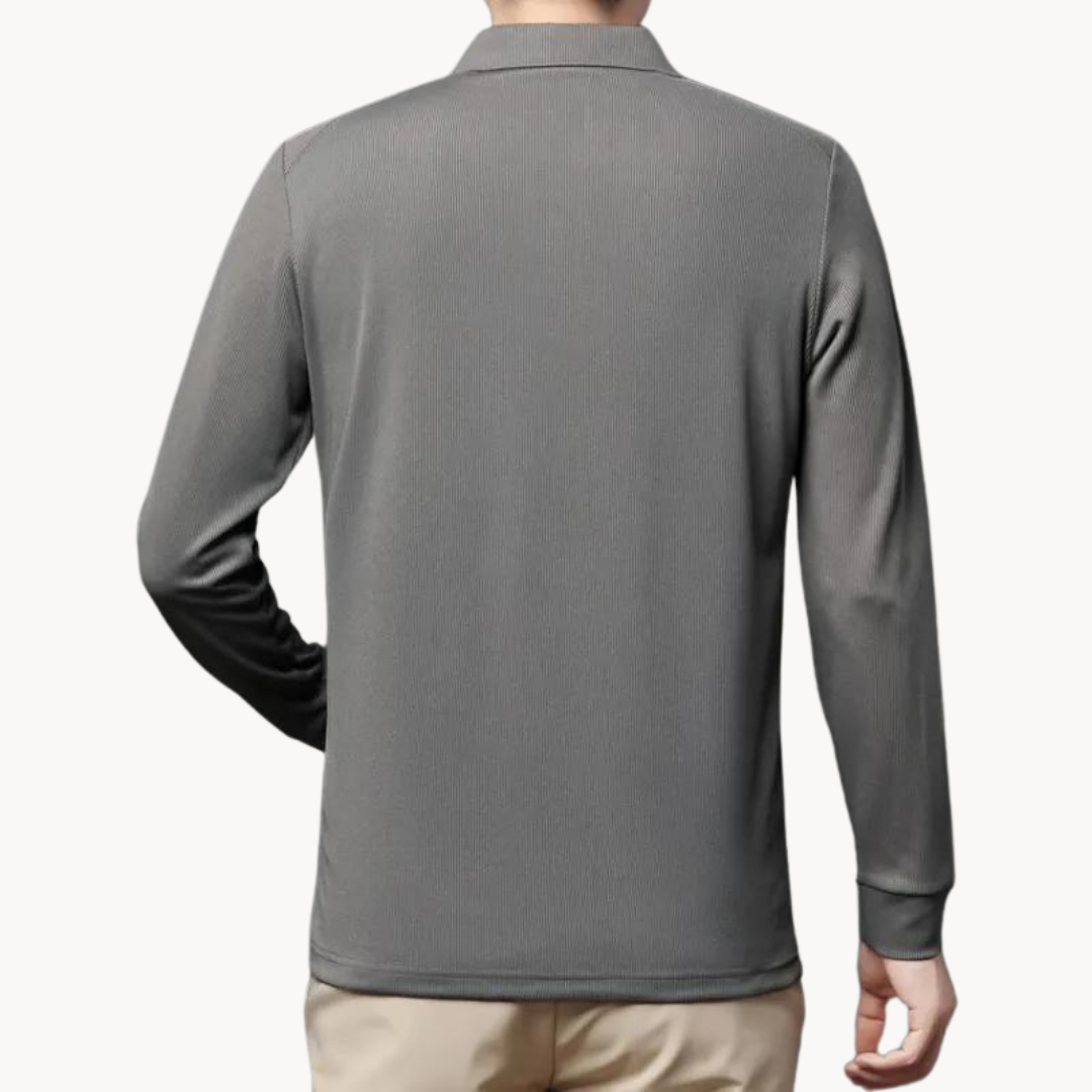 Brevan | Klassiek herenpoloshirt met lange mouwen - Zachte katoenmix, getailleerde pasvorm, casual top met kraagje