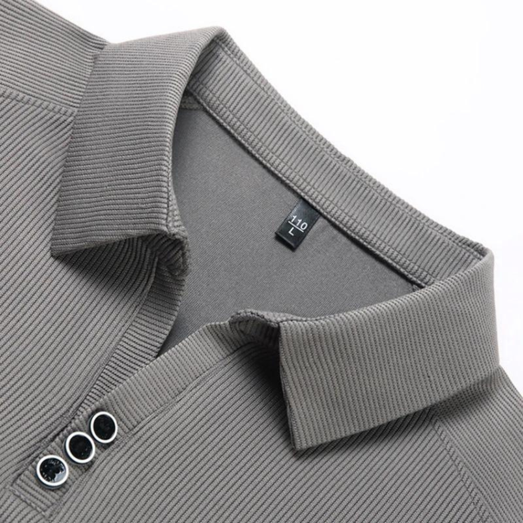 Brevan | Klassiek herenpoloshirt met lange mouwen - Zachte katoenmix, getailleerde pasvorm, casual top met kraagje