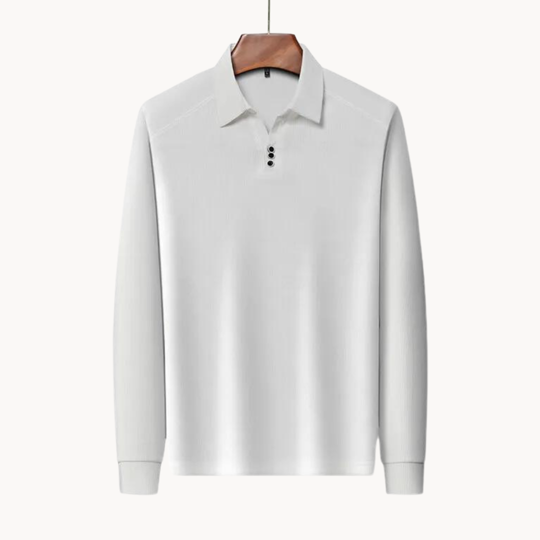 Brevan | Klassiek herenpoloshirt met lange mouwen - Zachte katoenmix, getailleerde pasvorm, casual top met kraagje