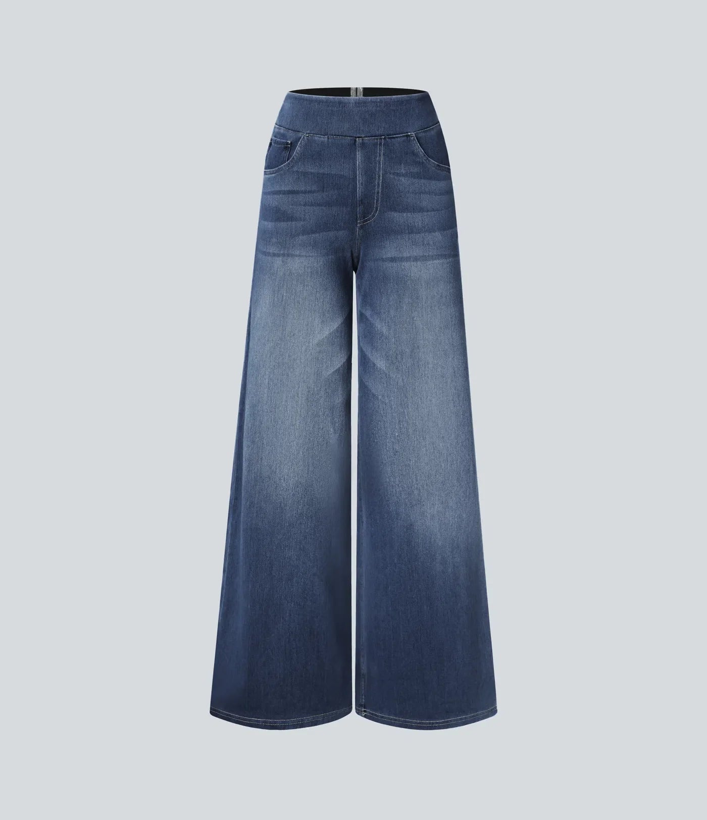 Riona | Broek met hoge taille en elastische wijde pijpen voor dames - Trendy, casual denim