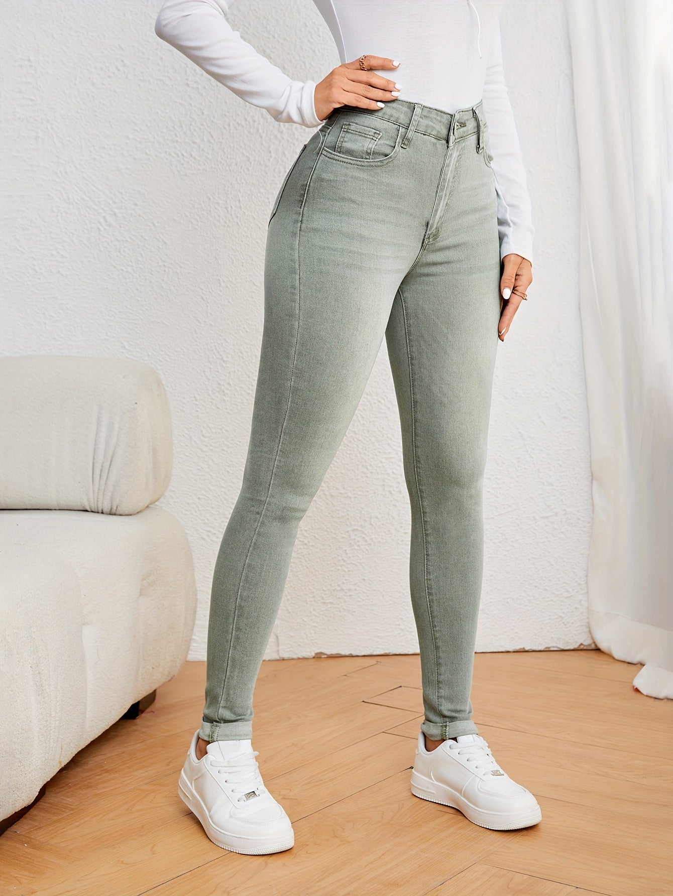 Viviette | Dames skinny jeans met hoge taille - casual en stijlvol
