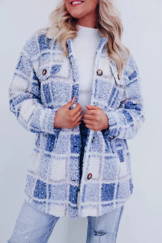 Melyra | Premium wollen fluffy jas voor dames – Lange warme winterjas met knopen