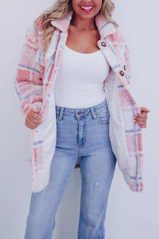 Melyra | Premium wollen fluffy jas voor dames – Lange warme winterjas met knopen