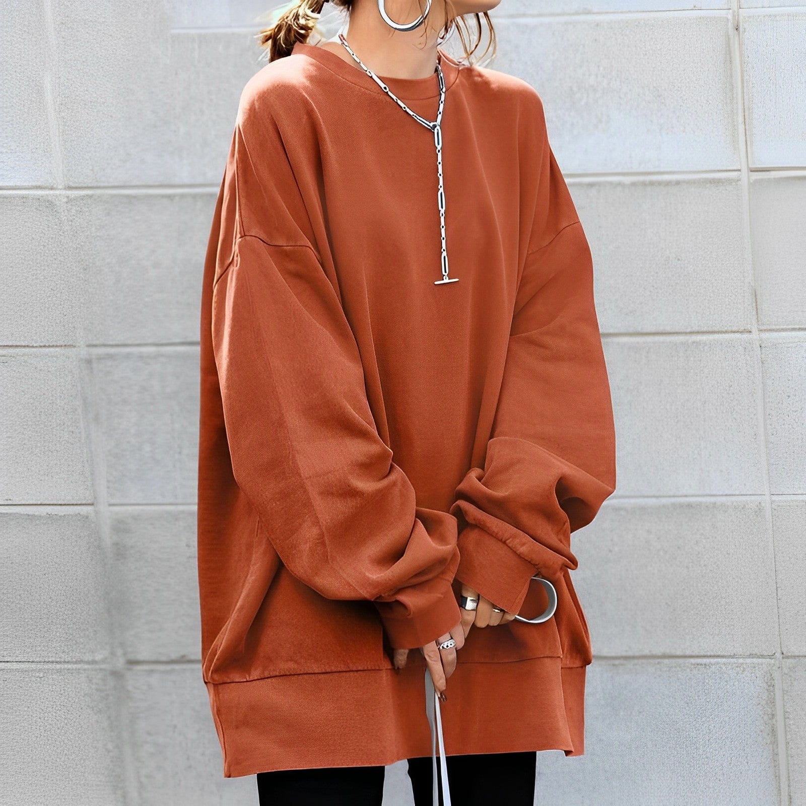 Lenorae | Luxe oversized trui – Trui met structuur, zacht katoen, comfortabel en relaxte pasvorm