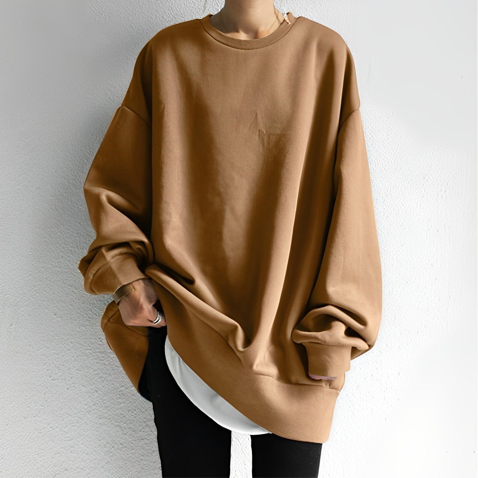 Lenorae | Luxe oversized trui – Trui met structuur, zacht katoen, comfortabel en relaxte pasvorm