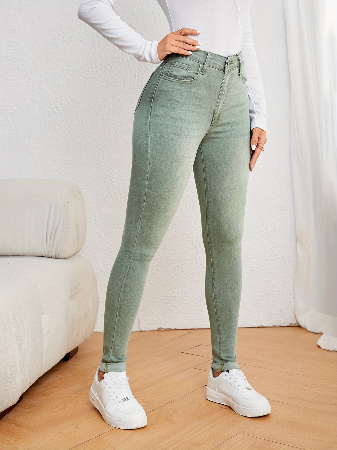 Viviette | Dames skinny jeans met hoge taille - casual en stijlvol