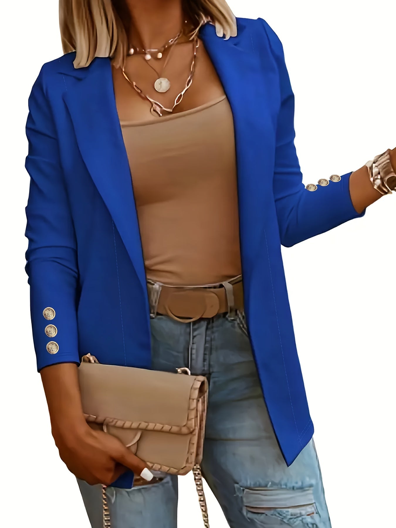 Albina | Blazerjasje met open voorkant voor dames - Casual Elegante werkkleding