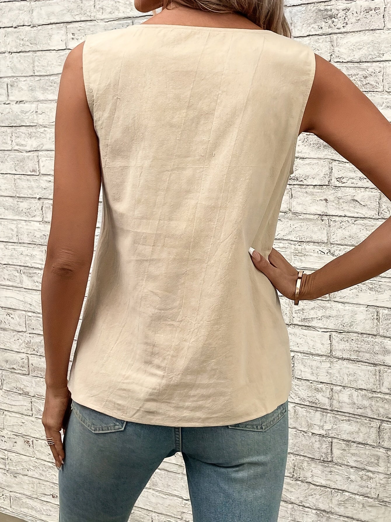 Fiametta | Asymmetrische Hals Mouwloze Tank Top - Casual Top voor Vrouwen