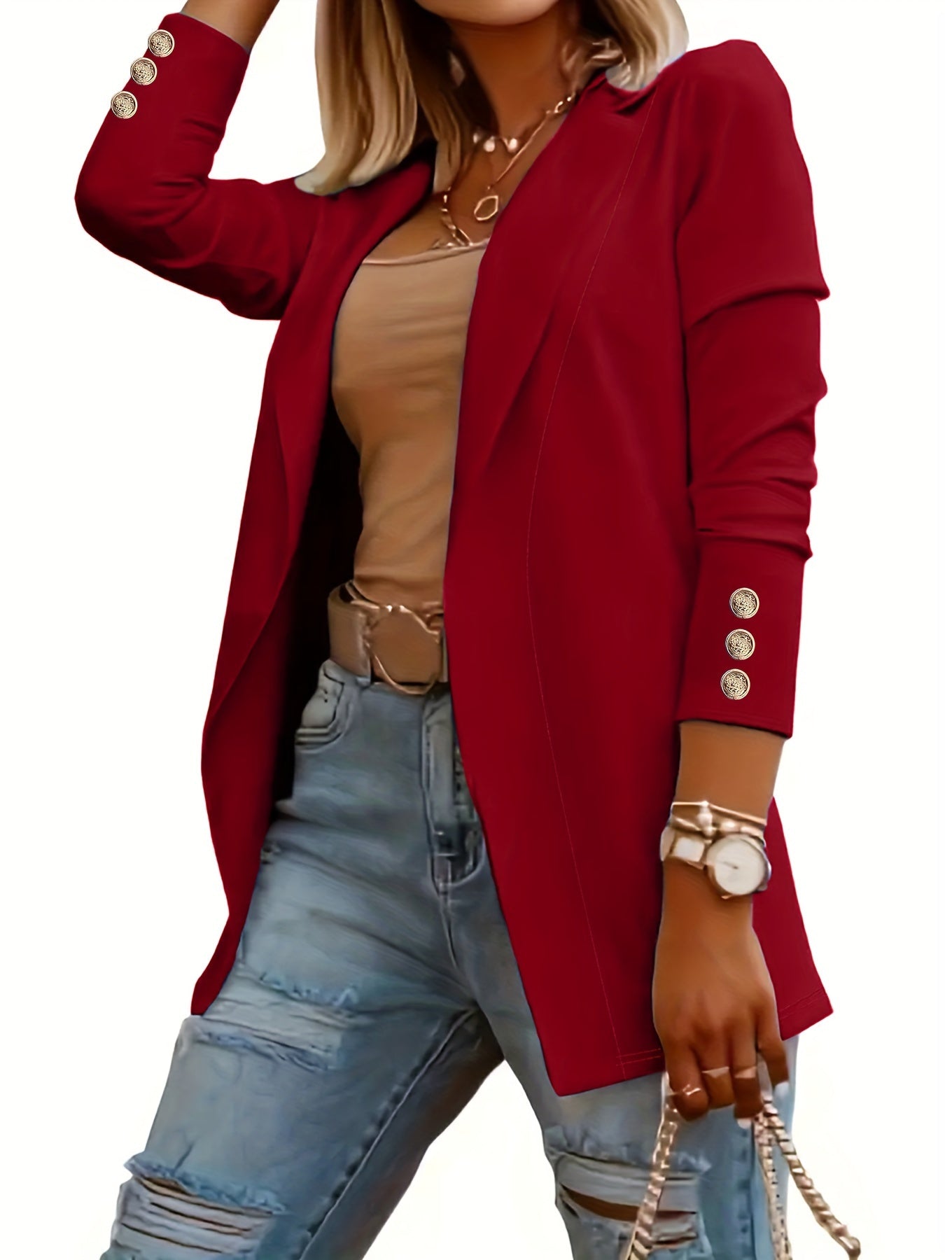 Albina | Blazerjasje met open voorkant voor dames - Casual Elegante werkkleding