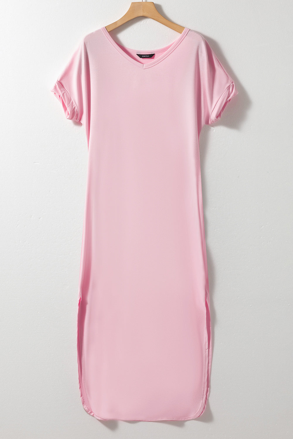 Kaedia | Maxi-jurk met V-hals, Casual Relaxed Fit, Ademend Katoen, Met Zakken