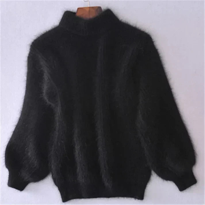 Thariel | Gezellige vintage angora trui voor dames – harig, zacht, elegant breisel