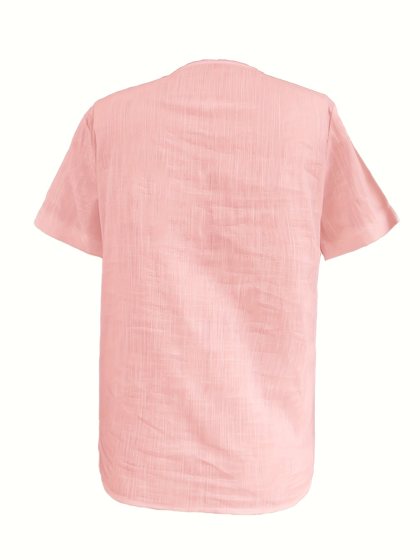 Virelle | Katoenen linnen damesblouse met V-hals - korte mouwen, knoopsluiting, ademend