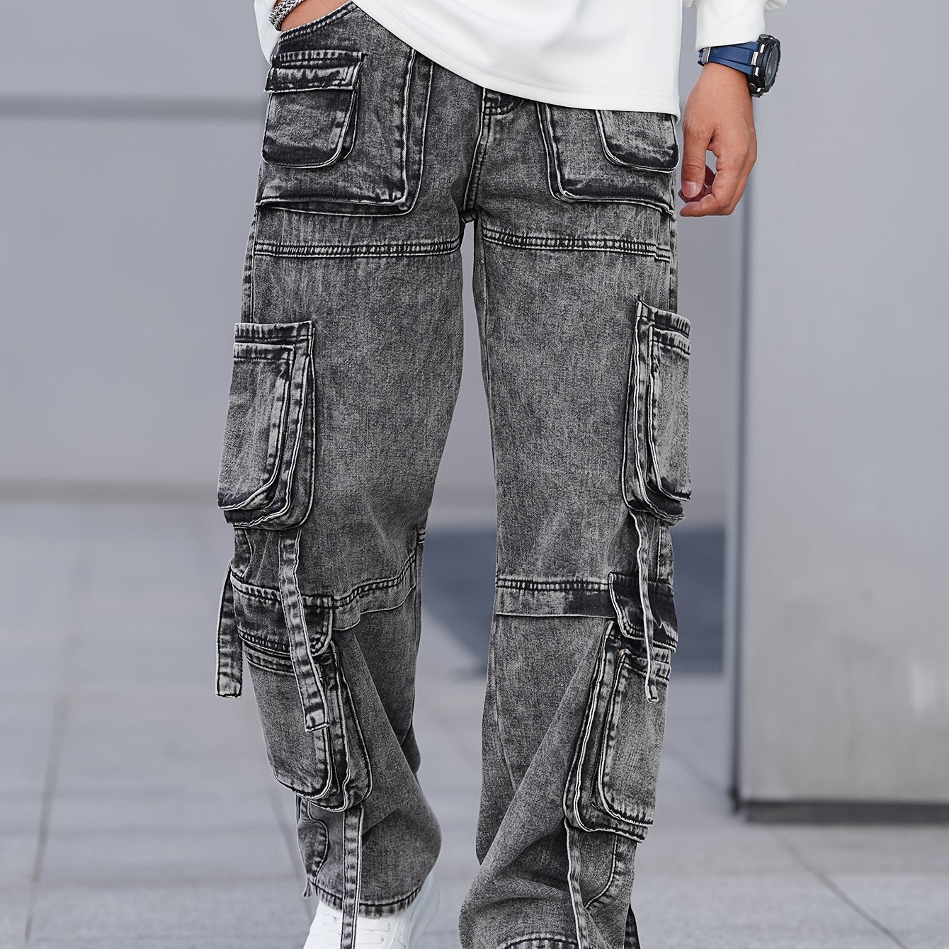Willard | Casual herenbroek met wijde pijpen - niet-elastische denim met zakken