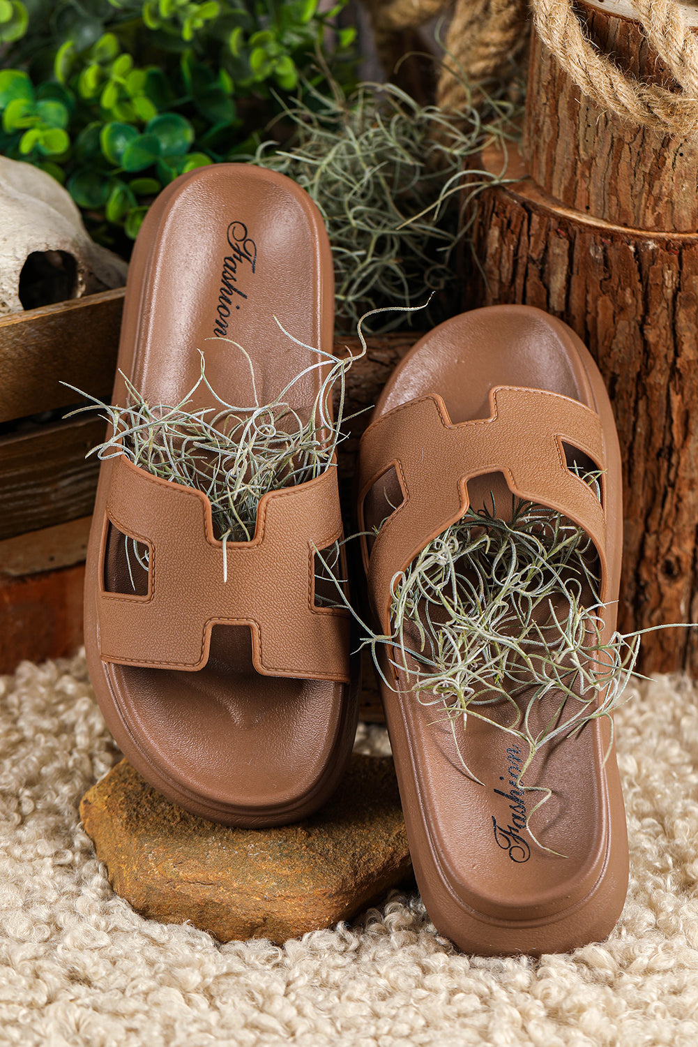 Ilona | Elegante plateauslippers voor dames - Slip-On Zomersandalen, Open Teen Slides