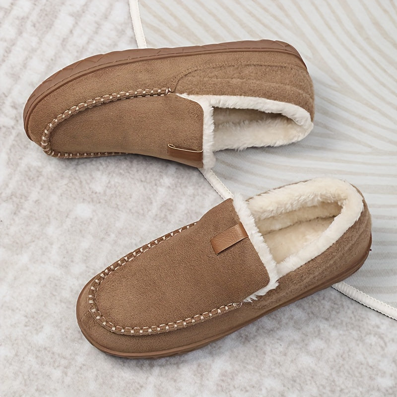 Furrion | Herenloafers met bontvoering – Instap slippers met traagschuim, casual herfst-/winterschoenen
