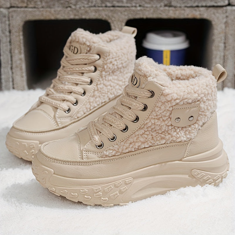 SnugSneaks | Dames Snowboots met Fleece Voering, Chunky Zool – Warme Winter Sneakers