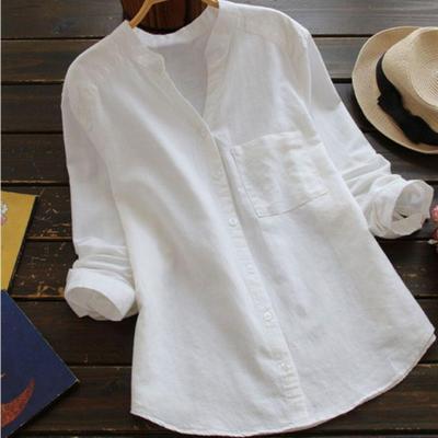 Kova | Dameshemd van katoenlinnen - Los model, 3/4 mouwen met knoopsluiting Casual Blouse