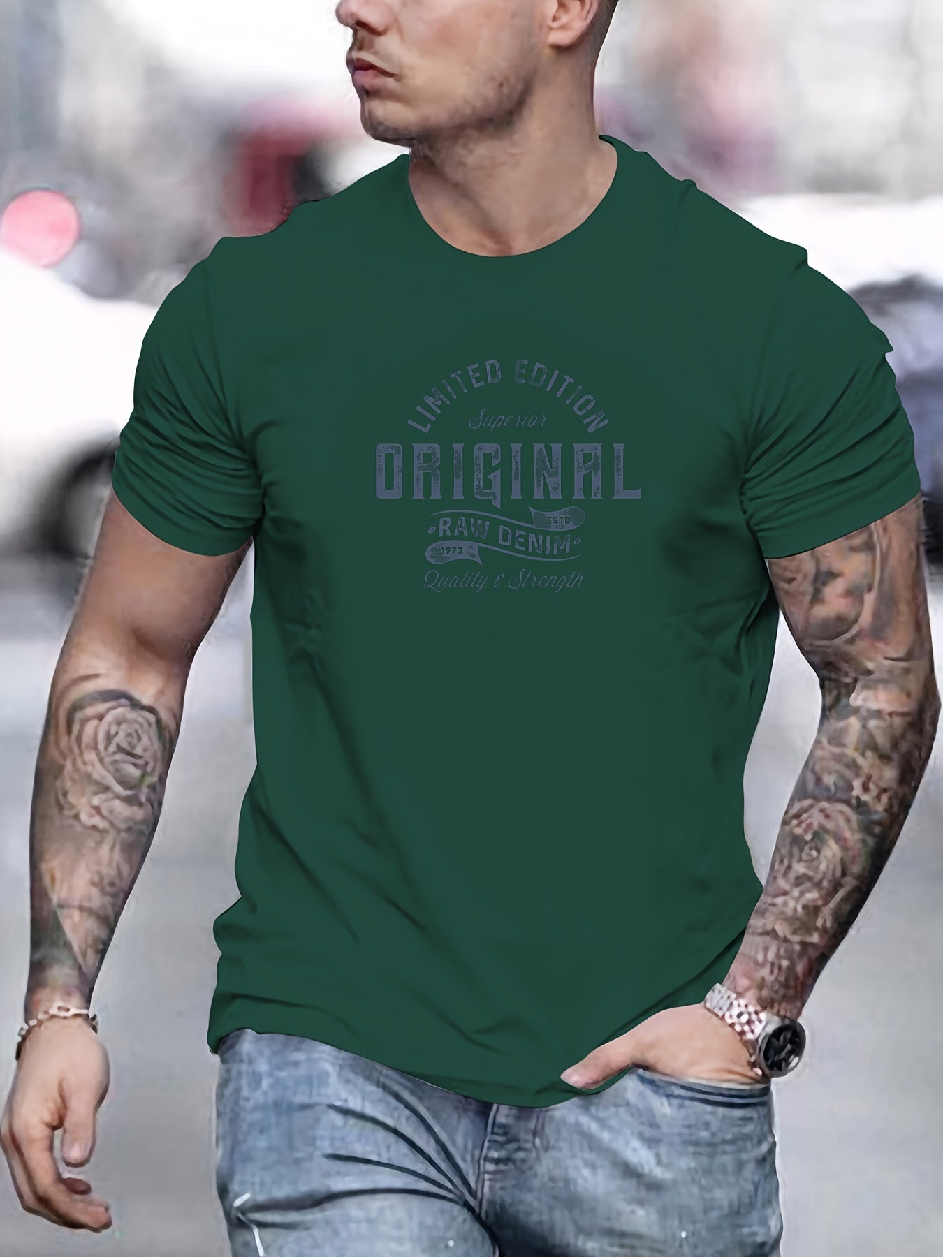 Xaver | Basis T-shirt van katoen voor heren - Casual T-shirt met grafische print, zomer T-shirt