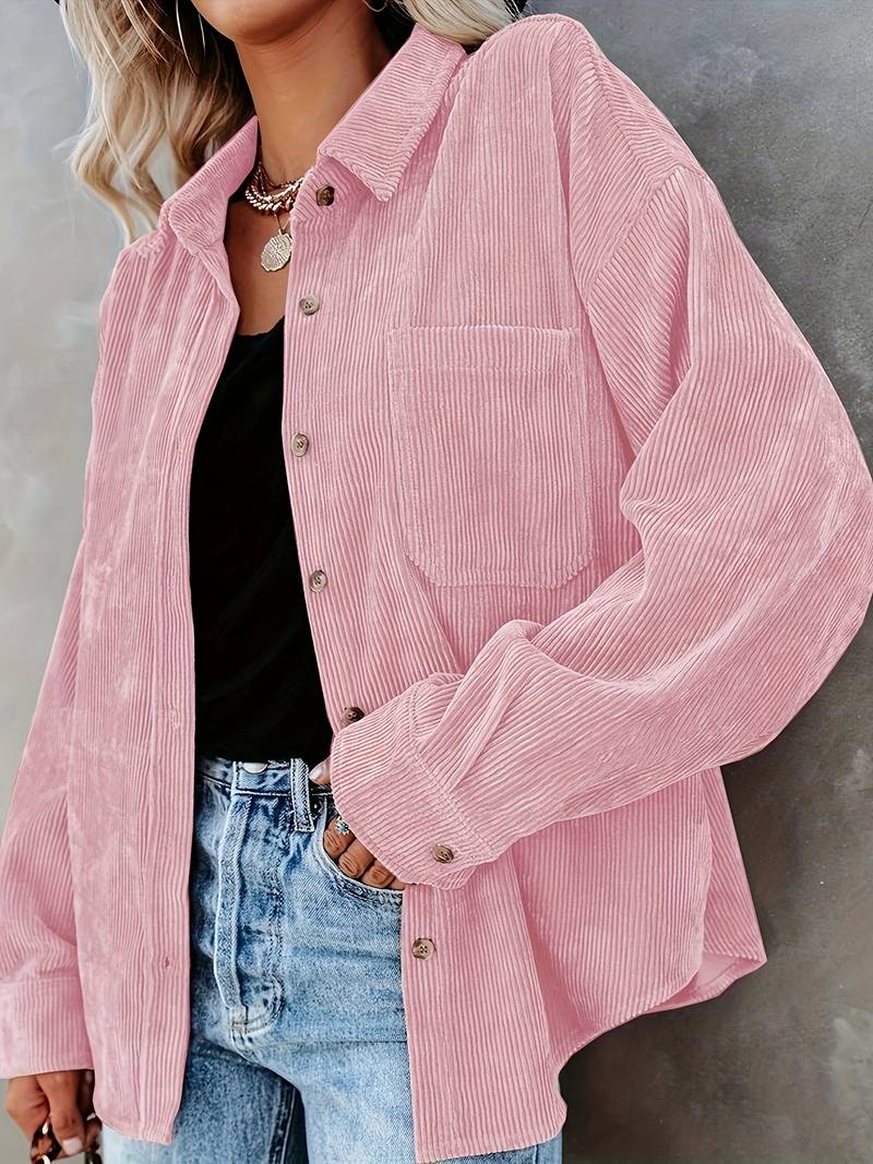 Dorelle | Corduroy shirt voor dames – Lange mouwen, relaxte pasvorm, zachte en veelzijdige casual top